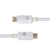 StarTech.com 10ft (3m) White VESA Certified DisplayPort 1.2 Cable, 4K 60Hz, 21.6Gbps, Latching DP Connectors, DP 1.2 DisplayPort Cable, DP Monitor Cord, M/M