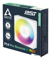 ARCTIC Freezer P14 Pro Reverse A-RGB (White) - 3 Pack - 140 mm A-RGB PWM Fan with Cable Splitter