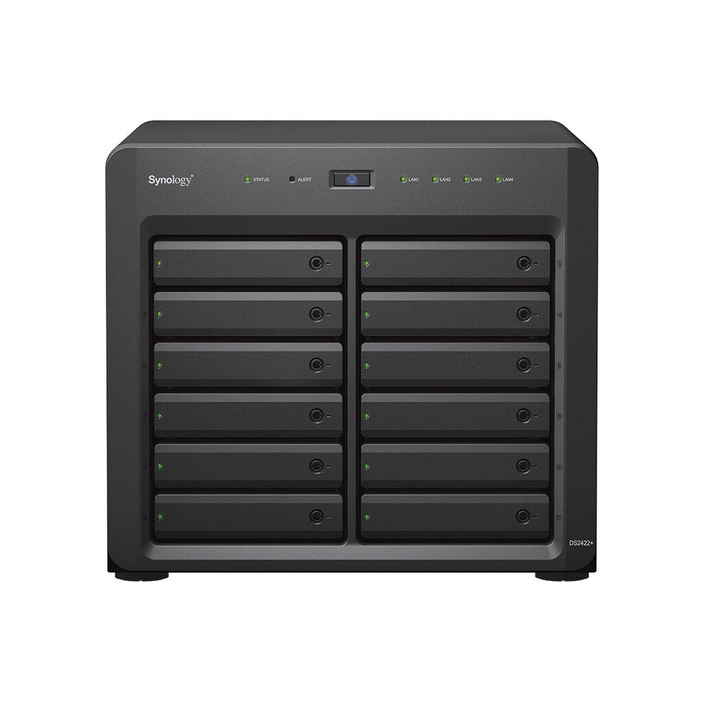 Synology DiskStation DS2422+ Desktop NAS with 12 x 12TB HAT5300 Drives | 12-bay, HDD & SSD, Ryzen Embedded CPU, 4 GB GB RAM, 4 x LAN Ports