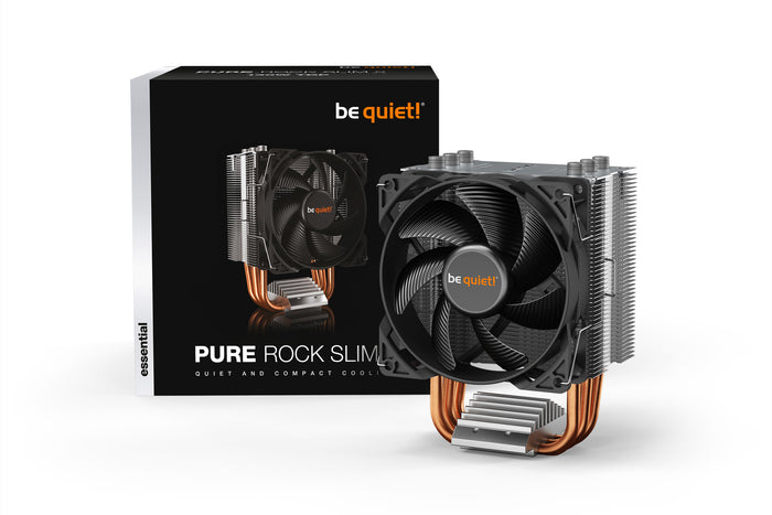 be quiet! PURE ROCK SLIM 2 CPU Cooler | 90mm 2000 RPM Rifle bearing 130W TDP Intel & AMD Compatible Silver