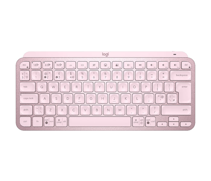 Logitech MX Keys Mini Keyboard | Wireless, QWERTY, Pink, Backlit