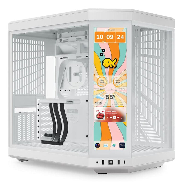 HYTE Y70 Touch Infinite Midi Tower PC Case White | Liquid Cooling Support