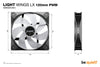 be quiet! LIGHT WINGS LX 120mm PWM Case Fan | 120mm 1600 RPM 51.5 CFM PWM RGB Rifle bearing Black