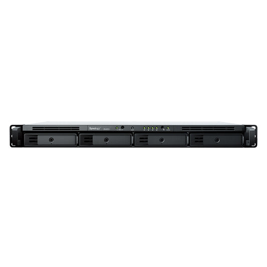 Synology RackStation RS422+ Rack (1U) NAS | 4-bay, HDD & SSD, Ryzen Embedded CPU, 2 GB GB RAM, 2 x LAN Ports