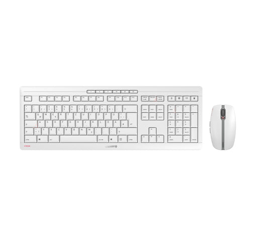 CHERRY Stream Desktop Recharge Keyboard | Wireless, QWERTY, Grey, Mouse Included