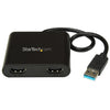 StarTech.com USB 3.0 to Dual HDMI Adapter - 1x 4K 30Hz & 1x 1080p - External Video & Graphics Card - USB Type-A to HDMI Dual Monitor Display Adapter - Supports Windows Only - Black