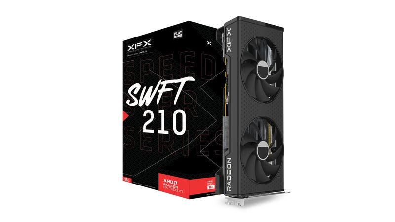 xFx Radeon RX 7600 XT 16 GB GDDR6 Overclocked Graphics Card | PCIe 4.0 | 3 x DP and 1 x HDMI | Active Cooling