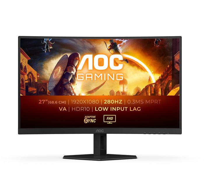AOC G4 C27G4ZXE 27" Full HD Curved Gaming Monitor | 1920 x 1080 280Hz HDMI DP