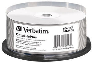 Verbatim Blank Blu-Ray Disc DataLifePlus BD-R 50 GB 25 pc(s)