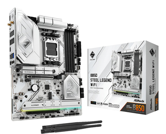 Asrock B850 Steel Legend WiFi ATX Motherboard | AM5 | 4x DDR5 Slots | Wi-Fi 7