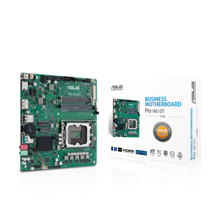ASUS PRO H610T-CSM Thin Mini ITX Motherboard | LGA1700 | 2x DDR5 Slots