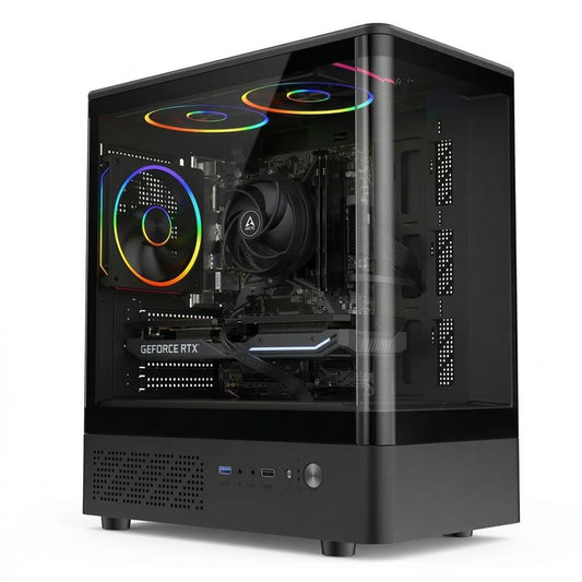 GTR Gaming PC | AMD Ryzen 5 5500 | NVIDIA RTX 5050 8GB | 16GB DDR4 3600MHz RAM | 1TB NVMe SSD | 650W PSU | Windows 11 | Wi-Fi - ARGB Case