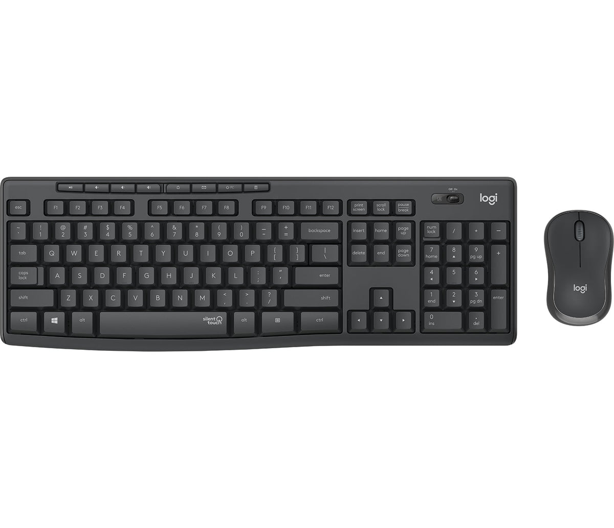 Logitech MK295 Silent Wireless Combo keyboard Mouse included USB QWERTY English Graphite