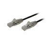 StarTech 2.5 m CAT6 Cable - Slim - Snagless RJ45 Connectors - Black