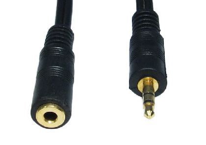 Cables Direct 2m 3.5mm, M - F audio cable Black