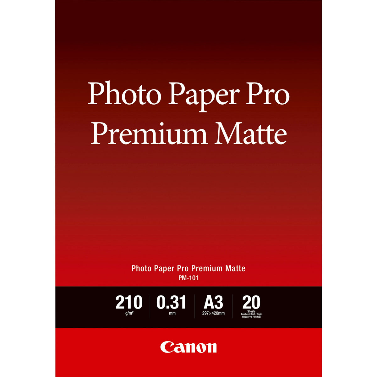 Canon PM-101 Premium Matte Photo Paper A3 - 20 Sheets