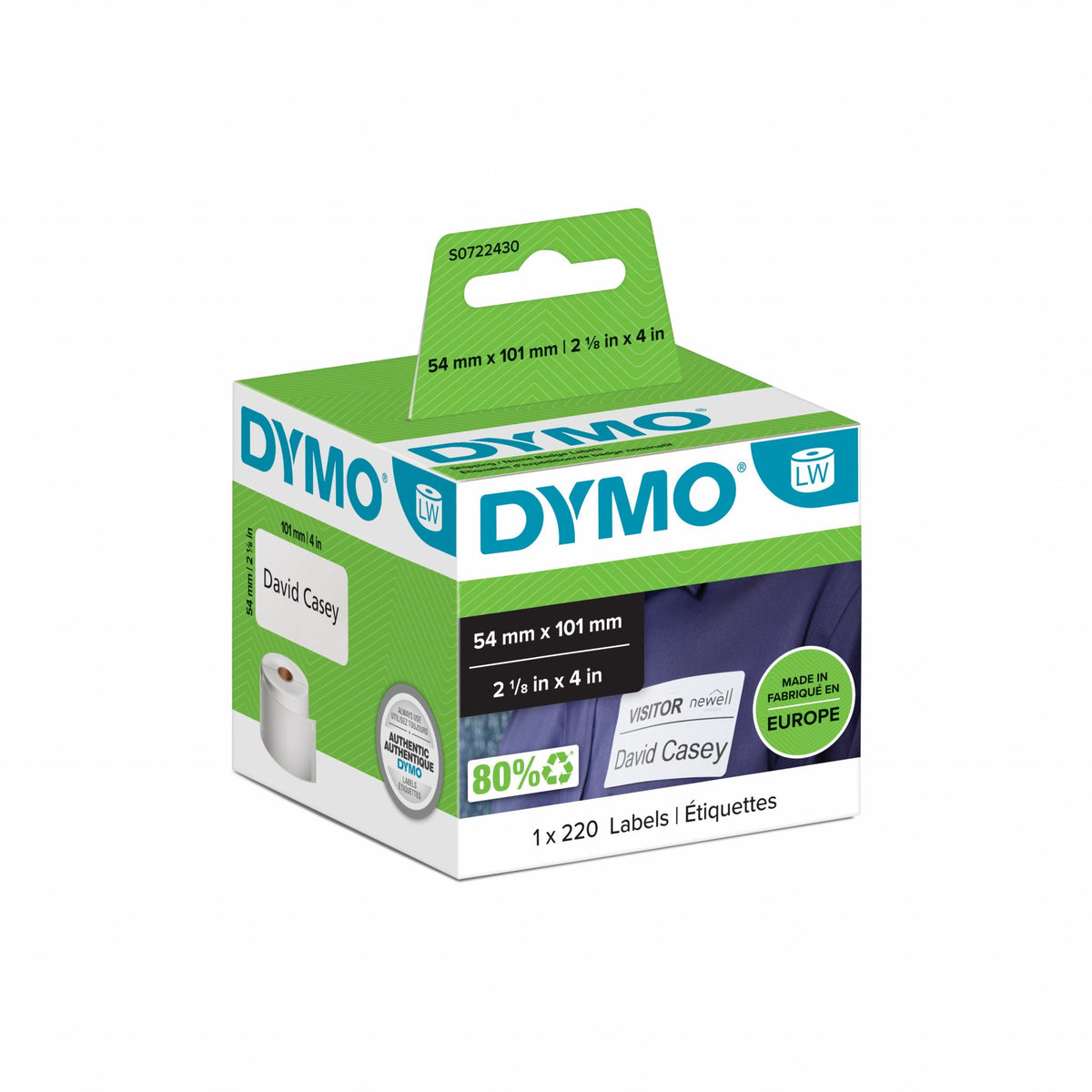 DYMO Shipping / Name Badge Labels - 54 x 101 mm - S0722430