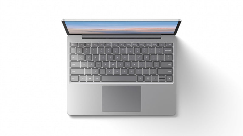 A close-up of the Microsoft Surface Laptop Go keyboard layout
