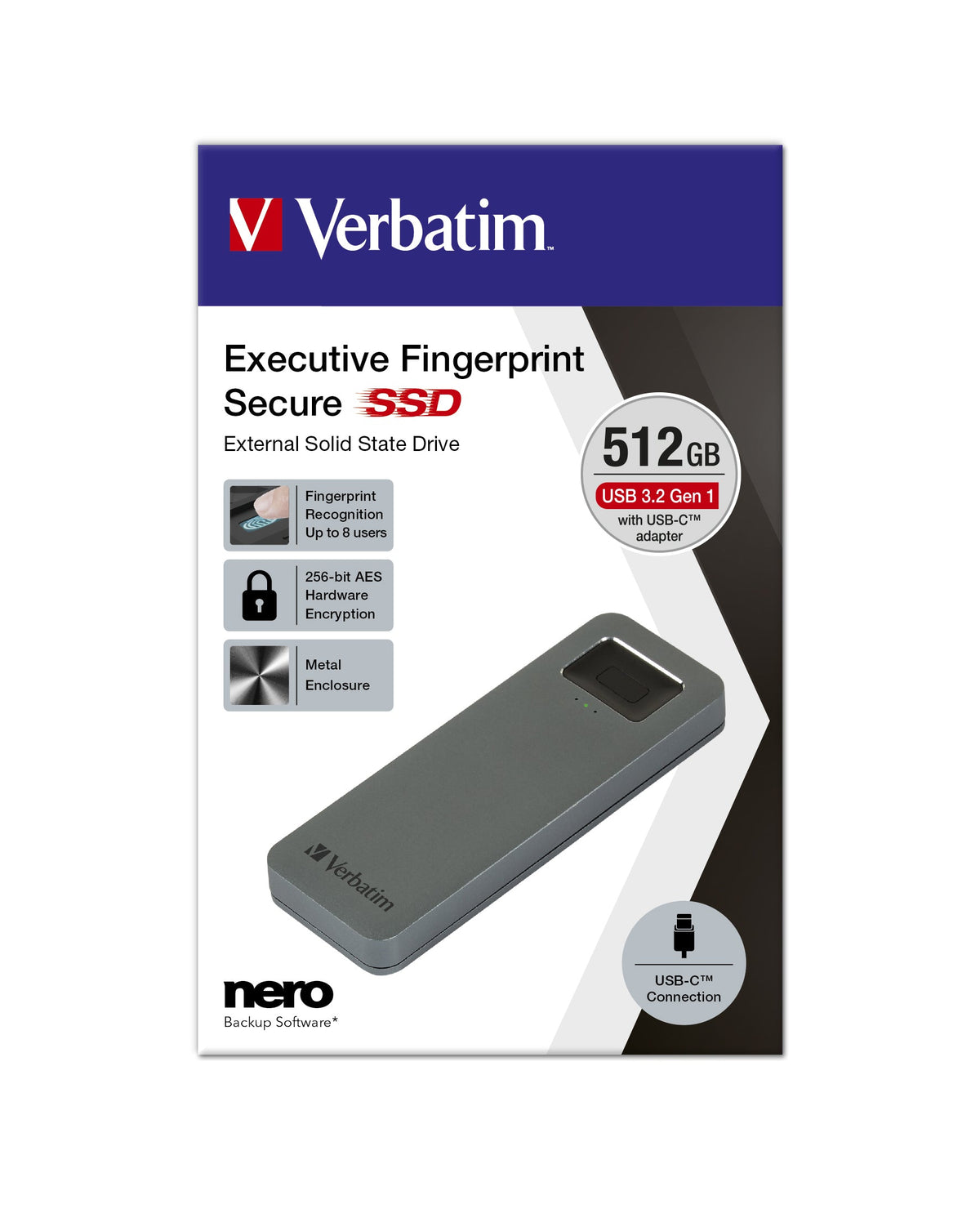 Verbatim External SSD Executive Fingerprint Secure