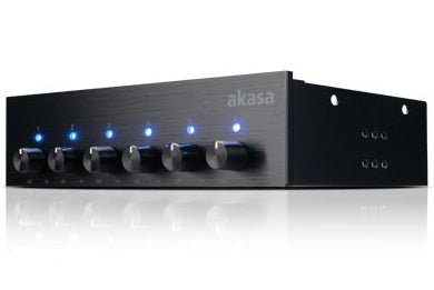 Akasa AK-FC-08BKV2 fan speed controller 6 channels Black