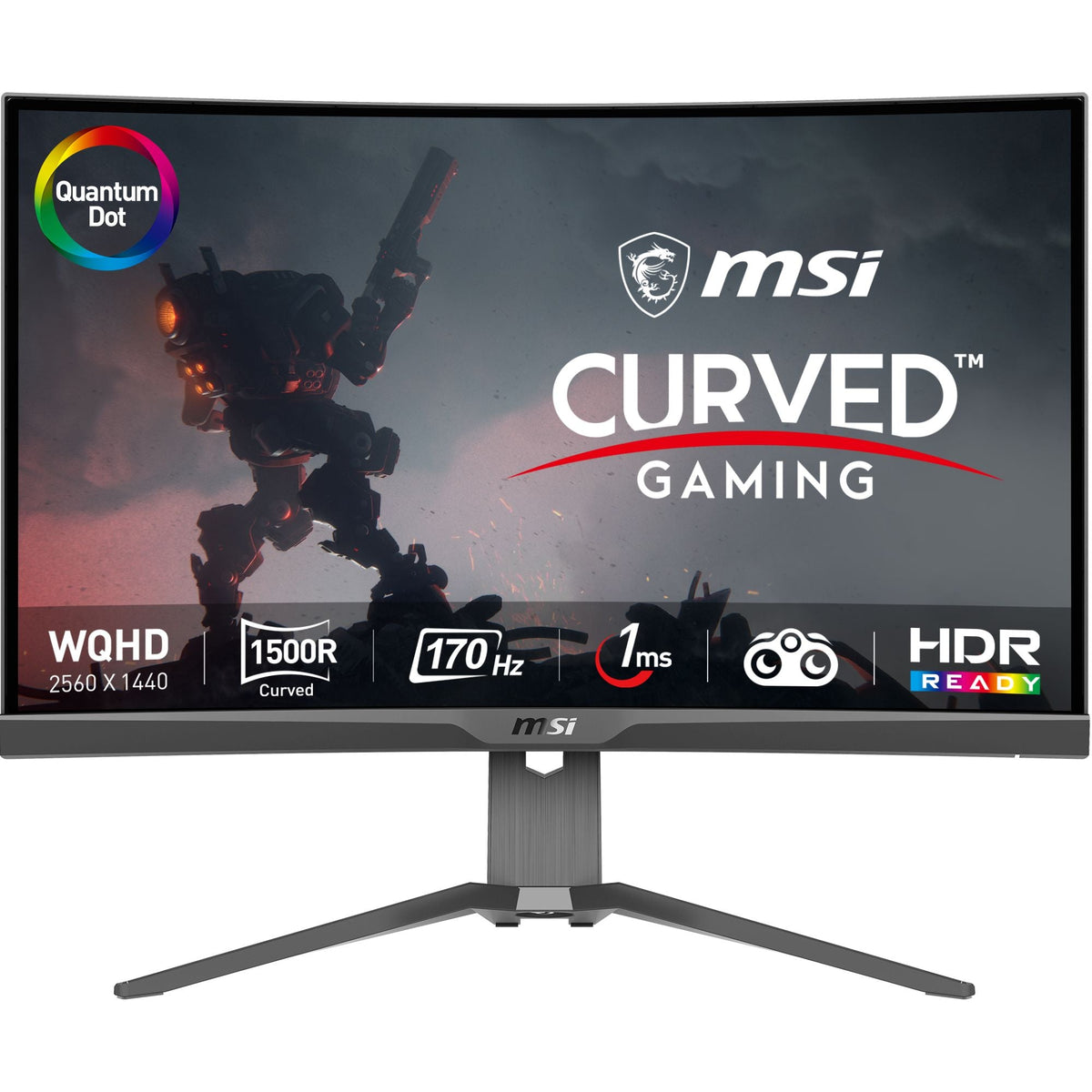 MSI MAG 275CQRF QD 27" Wide Quad HD Curved Gaming Monitor | 2560 x 1440 170Hz 1ms USB-C HDMI DP