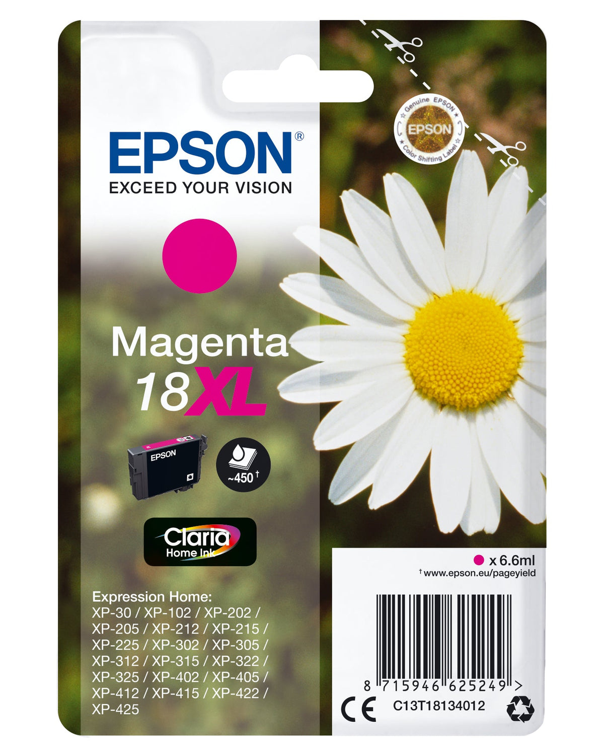 Epson Daisy Singlepack Magenta 18XL Claria Home Ink