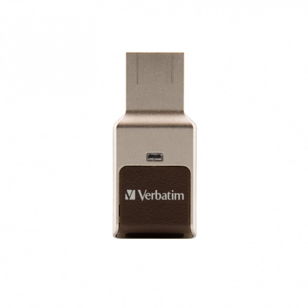 Verbatim FingerPrint Secure - USB 3.0 Drive with fingerprint scanner and AES-256 HW encryption to protect your data - 32 GB - Brown/Silver