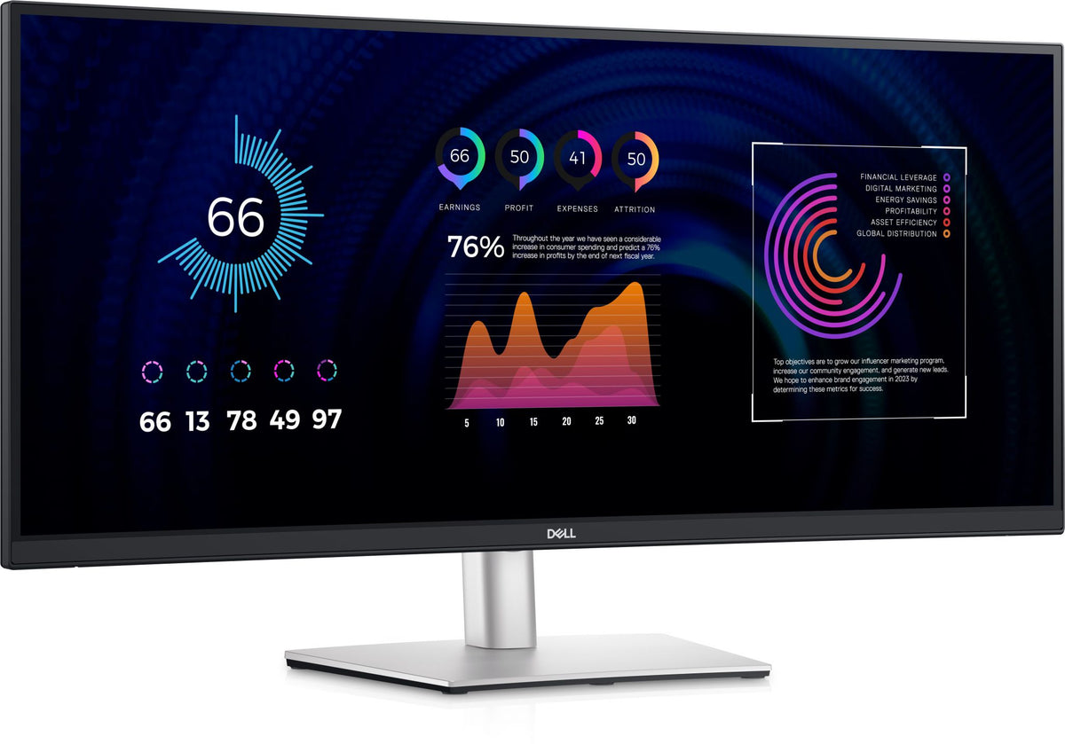DELL P Series P3424WE 35" 4K Ultra HD Curved Monitor | 3440 x 1440 60Hz USB-C HDMI DP