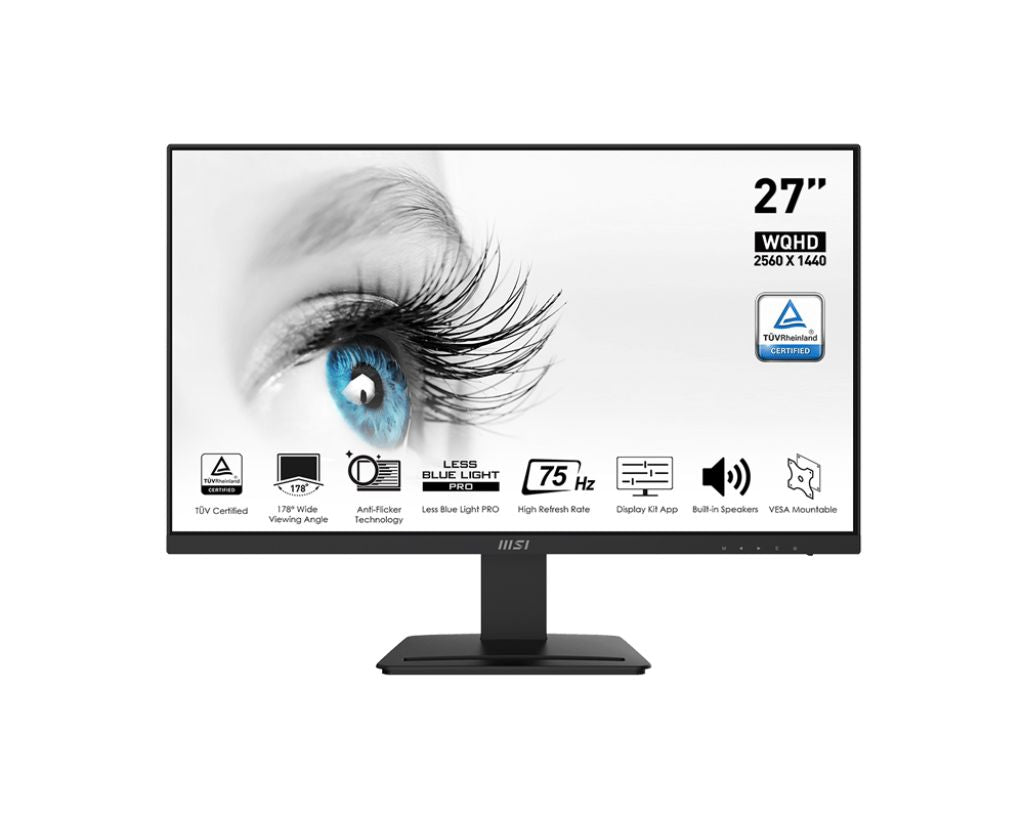 MSI PRO MP273QV computer monitor 68.6 cm (27") 2560 x 1440 pixels Wide Quad HD LED Black