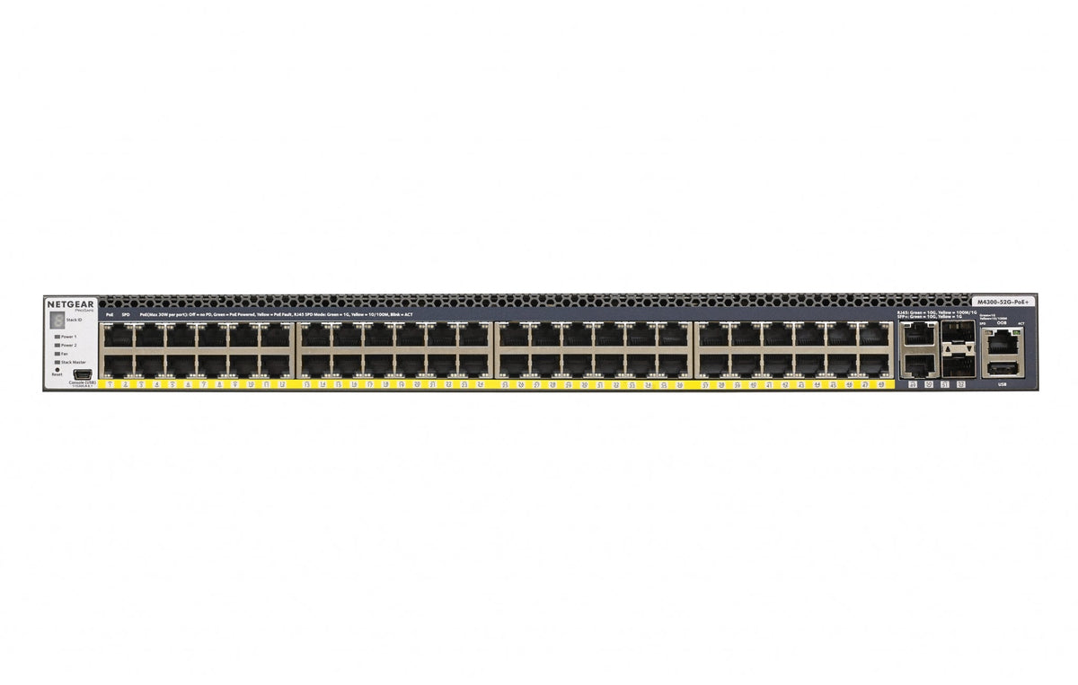 NETGEAR M4300-52G-PoE+ 550W PSU Managed L2/L3/L4 Gigabit Ethernet (10/100/1000) Power over Ethernet (PoE) 1U Black